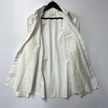 【中古品】【メンズ】 BURBERRY LONDON バーバリー ロンドン LOGO STRETCH COTTON SHIRT 8021794 ロゴストレッチ コットンシャツ 長袖 トップス 141-250107-as-15-izu サイズ：M カラー：ホワイト 万代Net店