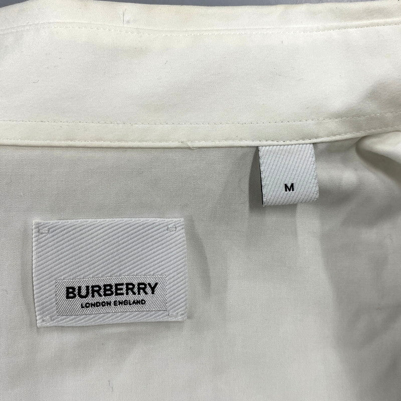 【中古品】【メンズ】 BURBERRY LONDON バーバリー ロンドン LOGO STRETCH COTTON SHIRT 8021794 ロゴストレッチ コットンシャツ 長袖 トップス 141-250107-as-15-izu サイズ：M カラー：ホワイト 万代Net店