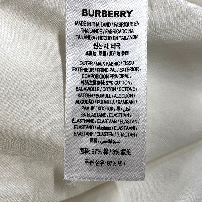 【中古品】【メンズ】 BURBERRY LONDON バーバリー ロンドン LOGO STRETCH COTTON SHIRT 8021794 ロゴストレッチ コットンシャツ 長袖 トップス 141-250107-as-15-izu サイズ：M カラー：ホワイト 万代Net店