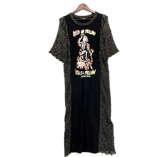 【中古品】【レディース】 HYSTERIC GLAMOUR ヒステリックグラマー THE GHOST WOLVES KILLS A FELLOW ONEPIECE 05201NO01 ワンピース 168-250108-as-28-izu サイズ：F カラー：ブラック 万代Net店