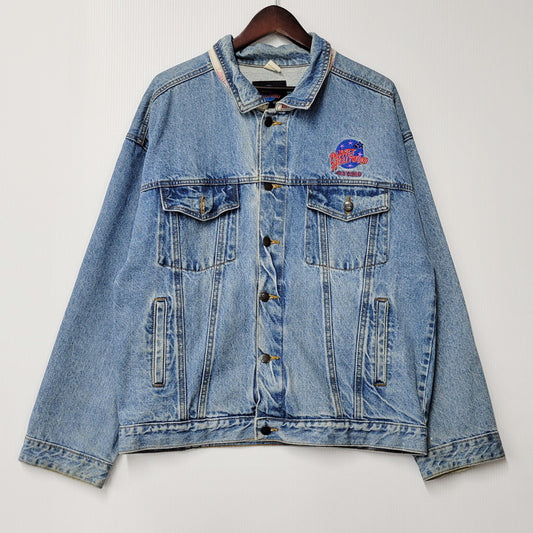 【中古品】【メンズ】  PLANET HOLLYWOOD プラネットハリウッド 90S PHOENIX DENIM JACKET 90年代 フェニックス デニムジャケット アウター 長袖 146-250111-ma-10-izu サイズ：L カラー：ライトインディゴ 万代Net店