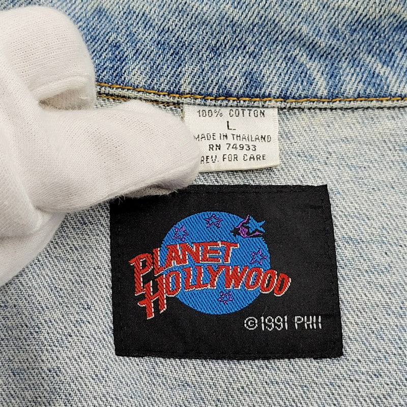 【中古品】【メンズ】  PLANET HOLLYWOOD プラネットハリウッド 90S PHOENIX DENIM JACKET 90年代 フェニックス デニムジャケット アウター 長袖 146-250111-ma-10-izu サイズ：L カラー：ライトインディゴ 万代Net店