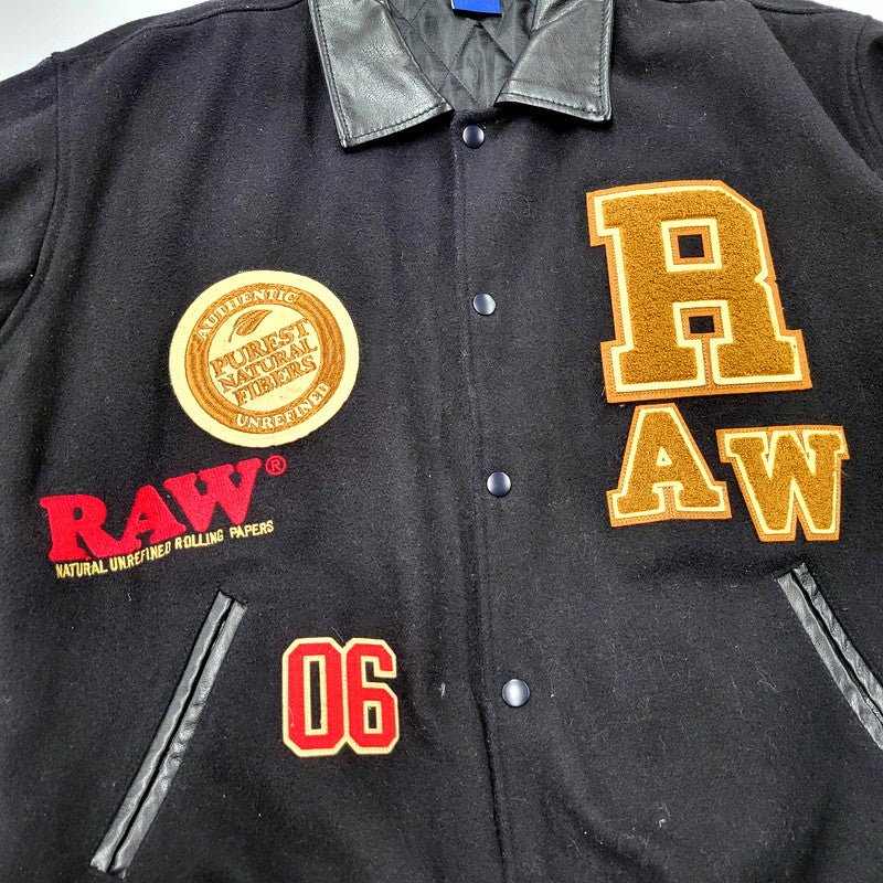 【中古品】【メンズ】  INTERBREED インターブリード × RAW ロウ VARSITY JACKET バーシティ ジャケット アウター 142-250109-as-32-izu サイズ：XL カラー：ブラック 万代Net店