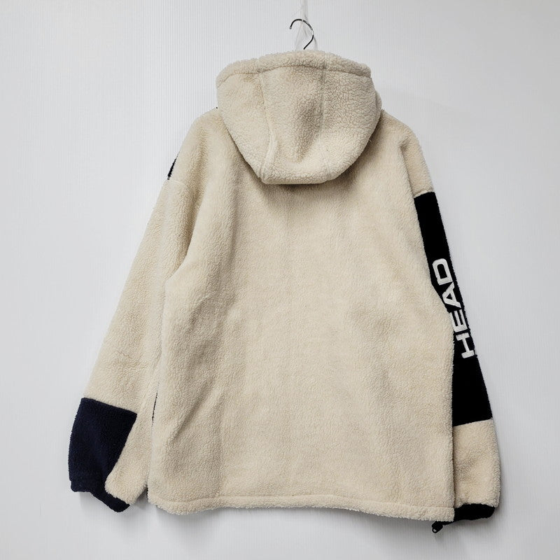 【中古品】【メンズ】  HEAD×ROMANTIC CROWN ヘッド×ロマンティッククラウン 10001704 HOODED FLEECE JACKET フーデッドフリースジャケット アウター 長袖 141-250111-ma-01-izu サイズ：L カラー：アイボリー/ネイビー 万代Net店