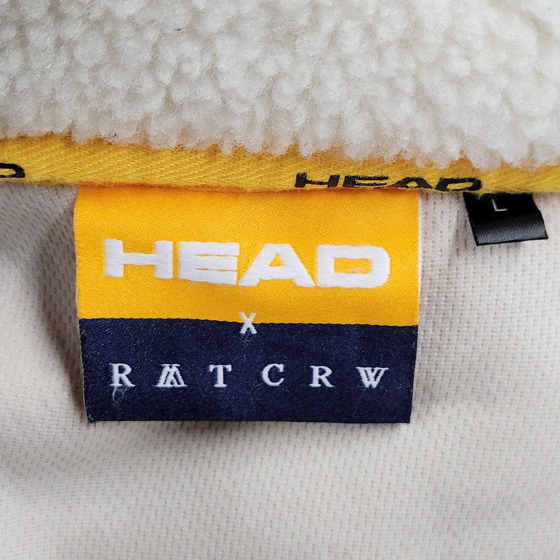 【中古品】【メンズ】  HEAD×ROMANTIC CROWN ヘッド×ロマンティッククラウン 10001704 HOODED FLEECE JACKET フーデッドフリースジャケット アウター 長袖 141-250111-ma-01-izu サイズ：L カラー：アイボリー/ネイビー 万代Net店