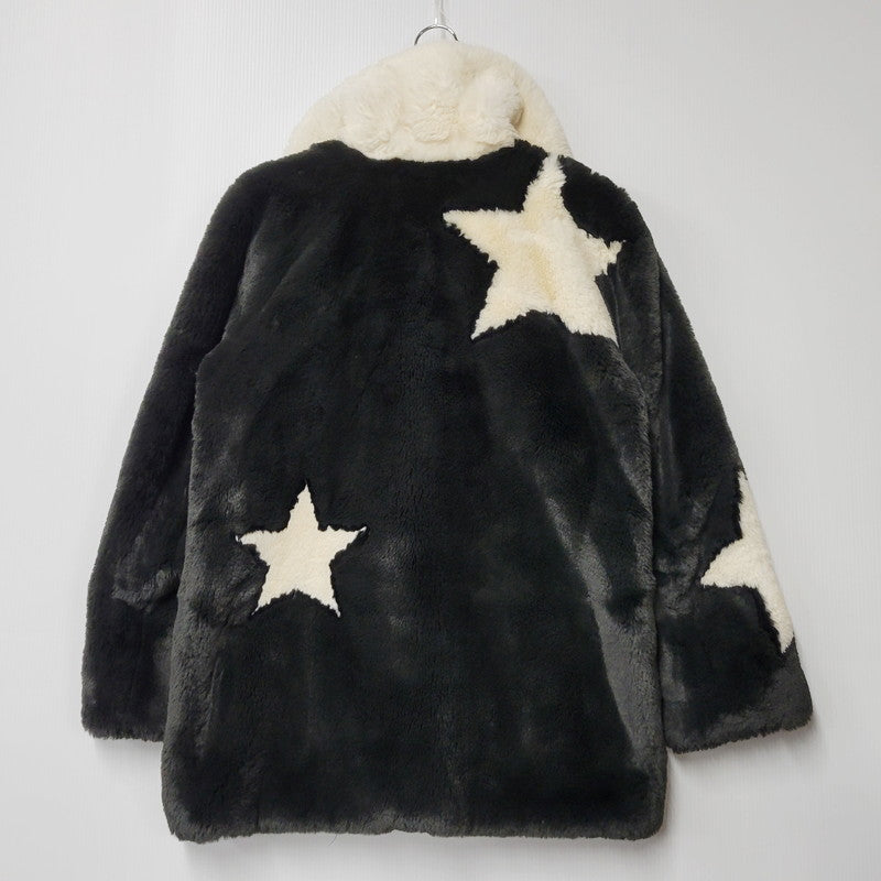 【中古品】【メンズ】 Guess ゲス YG4W7851 STAR FUR JACKET スターファージャケット アウター 長袖 142-250111-ma-04-izu サイズ：S カラー：黒/白 万代Net店