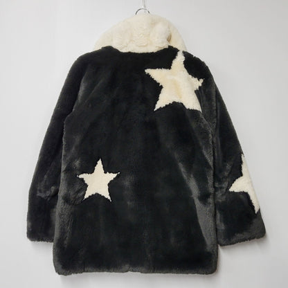 【中古品】【メンズ】 Guess ゲス YG4W7851 STAR FUR JACKET スターファージャケット アウター 長袖 142-250111-ma-04-izu サイズ：S カラー：黒/白 万代Net店