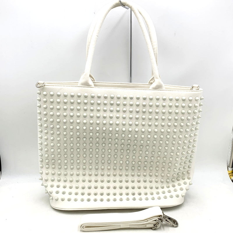 【中古品】【レディース】  GLAM JAM グラムジャム 2WAY STUDS TOTE BAG 2ウェイスタッズトートバッグ 鞄 カバン 188-250111-ma-14-izu カラー：白 万代Net店