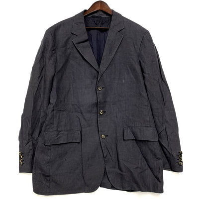 【中古品】【メンズ】 HUGO BOSS ヒューゴボス PURE LINEN TAILORED JACKET ピュアリネンテーラードジャケット アウター 長袖 141-250117-ma-22-izu サイズ：52 カラー：グレー系 万代Net店