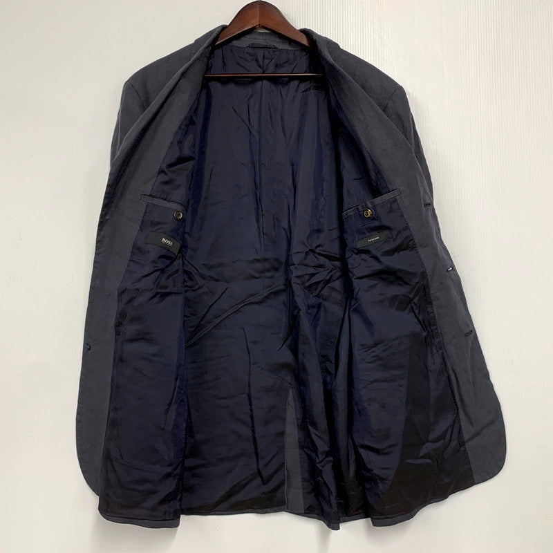 【中古品】【メンズ】 HUGO BOSS ヒューゴボス PURE LINEN TAILORED JACKET ピュアリネンテーラードジャケット アウター 長袖 141-250117-ma-22-izu サイズ：52 カラー：グレー系 万代Net店