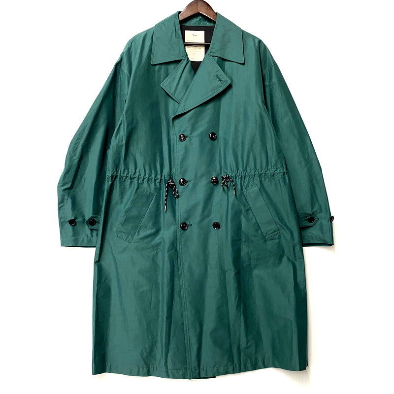 【中古品】【メンズ】 TEXT テクスト T20A-02CO01C DOUBLE BREASTED TRENCH COAT ダブルブレステッドトレンチコート アウター 長袖 140-250114-ma-15-izu サイズ：2 カラー：BLUE GREEN 万代Net店