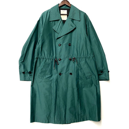 【中古品】【メンズ】 TEXT テクスト T20A-02CO01C DOUBLE BREASTED TRENCH COAT ダブルブレステッドトレンチコート アウター 長袖 140-250114-ma-15-izu サイズ：2 カラー：BLUE GREEN 万代Net店