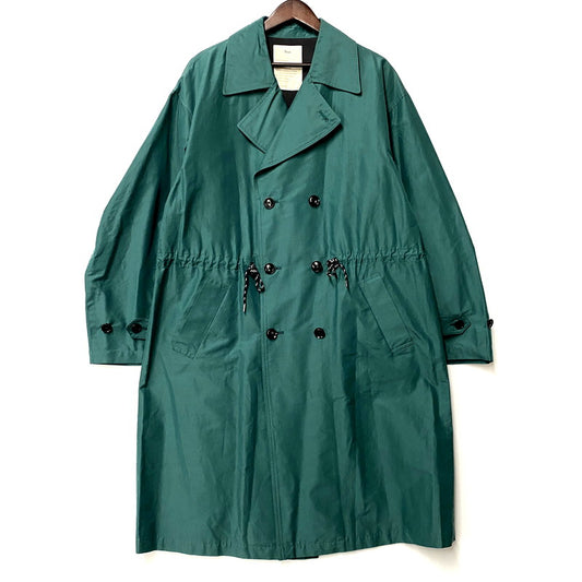 【中古品】【メンズ】 TEXT テクスト T20A-02CO01C DOUBLE BREASTED TRENCH COAT ダブルブレステッドトレンチコート アウター 長袖 140-250114-ma-15-izu サイズ：2 カラー：BLUE GREEN 万代Net店