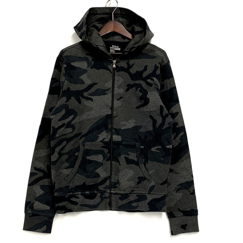 【中古品】【メンズ】 POLO RALPH LAUREN ポロ・ラルフローレン ZIP UP HOODED SWEATSHIRT DARK CAMO 0200001436 ジップアップ フーデッド スウェットシャツ ダークカモ パーカー 長袖 トップス 147-250118-as-07-izu サイズ：M カラー：グレー系 万代Net店