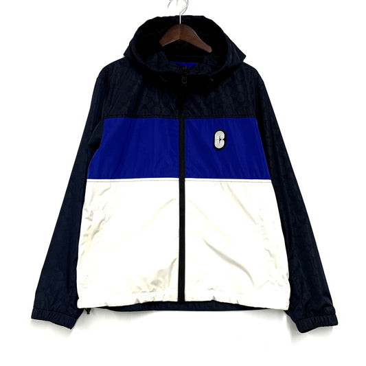 【中古品】【メンズ】 COACH コーチ SIGNATURE WINDBREAKER C0920 シグネチャー ウインドブレーカー ジャケット アウター 141-250118-as-09-izu サイズ：M カラー：ネイビー系 万代Net店