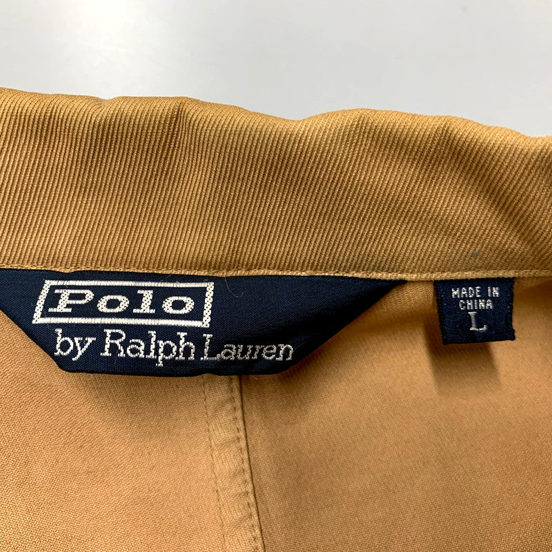 【中古品】【メンズ】 Polo by Ralph Lauren ポロバイラルフローレン 80-90S COTTON TAILORED JACKET JR-RL-YM-0892 コットン テーラードジャケット 三角タグ アウター 146-250118-as-03-izu サイズ：L カラー：ベージュ系 万代Net店