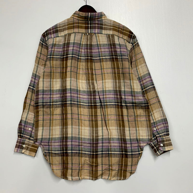 【中古品】【メンズ】 Polo by Ralph Lauren ポロバイラルフローレン LS BD CHECK LINEN SHIRT ロングスリーブ ボタンダウン チェック リネン シャツ 長袖 トップス 147-250118-as-04-izu サイズ：S カラー：マルチカラー 万代Net店