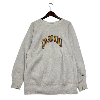 【現状渡し品】【メンズ】 Champion チャンピオン 90S COLORADO REVERSE WEAVE SWEATSHIRT リバース ウィーブ スウェットシャツ USA製 トレーナー 長袖 トップス 146-250116-as-09-izu サイズ：XL カラー：ライトグレー 万代Net店
