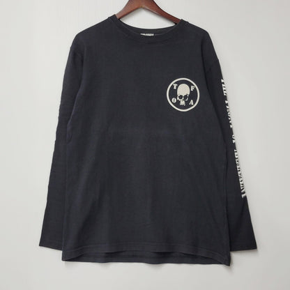 【中古品】【メンズ】  CROWS×CROPPED HEADS クローズ×クロップドヘッズ T.F.O.A LONG SLEEVE T-SHIRT T.F.O.A 武装戦線 ロングスリーブTシャツ トップス 長袖 145-250209-ma-27-izu サイズ：XL カラー：黒 万代Net店