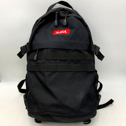 【中古品】【レディース】 X-girl エックスガール MILLS LOGO ADVENTURE BACKPACK ミルズロゴアドベンチャーバックパック 鞄 カバン リュック 188-250117-ma-06-izu カラー：BLACK 万代Net店