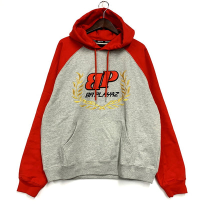 【中古美品】【メンズ】 BREATH ブレス BR23A-C5003 23AW TWO TONE EMBROIDERY HOODIE ツートーンエンブロイダリーフーディ― トップス パーカー 長袖 142-250117-ma-02-izu サイズ：M カラー：赤/グレー 万代Net店