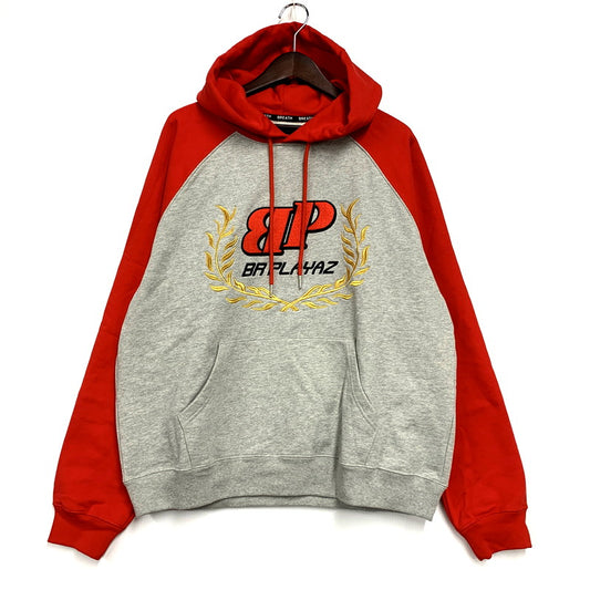【中古美品】【メンズ】 BREATH ブレス BR23A-C5003 23AW TWO TONE EMBROIDERY HOODIE ツートーンエンブロイダリーフーディ― トップス パーカー 長袖 142-250117-ma-02-izu サイズ：M カラー：赤/グレー 万代Net店