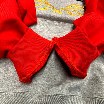 【中古美品】【メンズ】 BREATH ブレス BR23A-C5003 23AW TWO TONE EMBROIDERY HOODIE ツートーンエンブロイダリーフーディ― トップス パーカー 長袖 142-250117-ma-02-izu サイズ：M カラー：赤/グレー 万代Net店