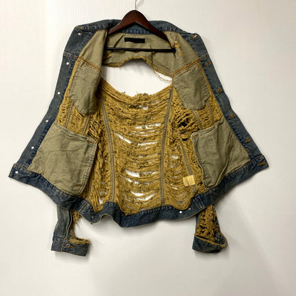 【中古品】【メンズ】  JUN NAKAYAMA ジュンナカヤマ JN DISTRESSED DENIM JACKET ディストレスドデニムジャケット アウター 長袖 140-250118-ma-11-izu サイズ：48 カラー：ライトインディゴ 万代Net店