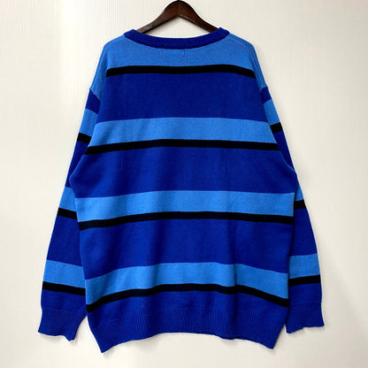 【中古品】【メンズ】 POLO RALPH LAUREN ポロ・ラルフローレン 90S COTTON BORDER KNIT 90年代 コットンボーダーニット トップス 長袖 146-250118-ma-12-izu サイズ：XL カラー：青 万代Net店