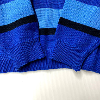 【中古品】【メンズ】 POLO RALPH LAUREN ポロ・ラルフローレン 90S COTTON BORDER KNIT 90年代 コットンボーダーニット トップス 長袖 146-250118-ma-12-izu サイズ：XL カラー：青 万代Net店