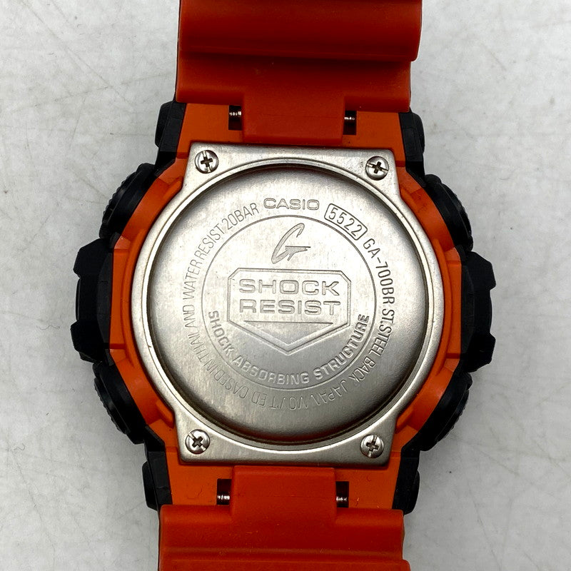 【中古品】【メンズ/レディース】 G-SHOCK ジーショック ANALOG-DIGITAL WATCH GA-700BR アナログ デジタル 腕時計 196-250118-as-11-izu カラー：オレンジ×ブラック 万代Net店