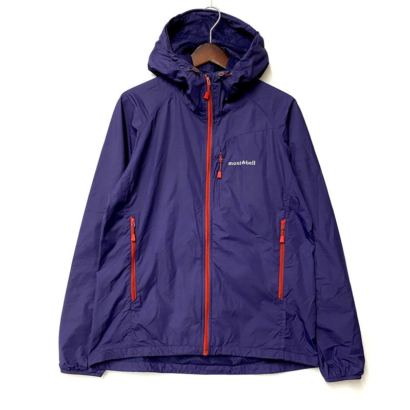 【中古品】【メンズ】 mont-bell モンベル LIGHT SHELL PARKA 1106645 ライトシェルパーカ ナイロンジャケット ロゴ 刺繍 アウター 144-250124-ay-20-izu サイズ：S カラー：パープル 万代Net店