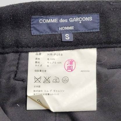 【中古品】【メンズ】 COMME des GARCONS HOMME コムデギャルソンオム HR-P058 AD2006 00S WOOL WIDE PANTS 00年代 ウールワイドパンツ ズボン ボトムス 151-250119-ma-02-izu サイズ：S カラー：黒 万代Net店