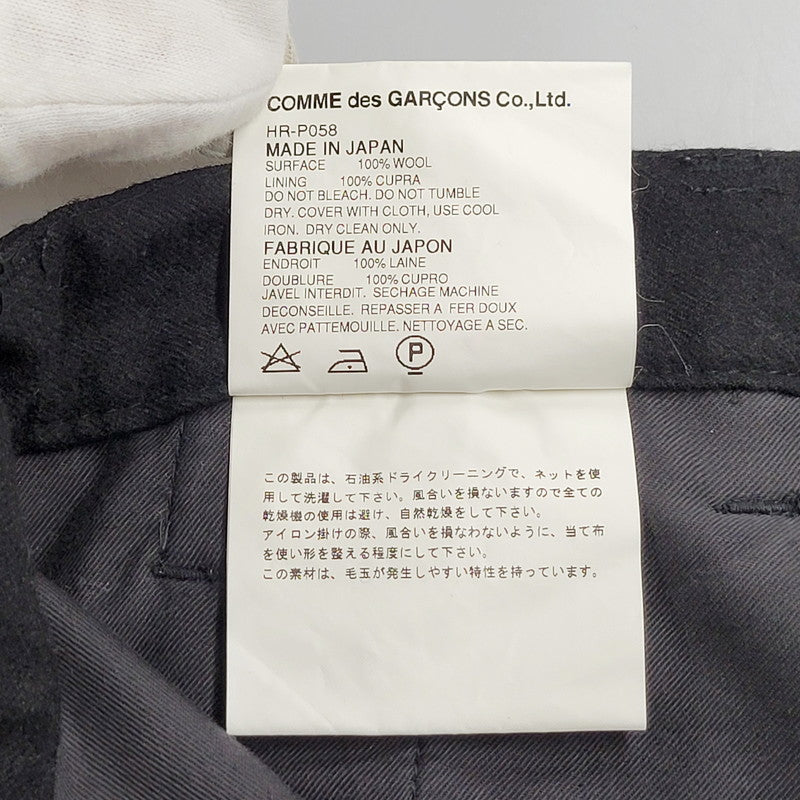 【中古品】【メンズ】 COMME des GARCONS HOMME コムデギャルソンオム HR-P058 AD2006 00S WOOL WIDE PANTS 00年代 ウールワイドパンツ ズボン ボトムス 151-250119-ma-02-izu サイズ：S カラー：黒 万代Net店