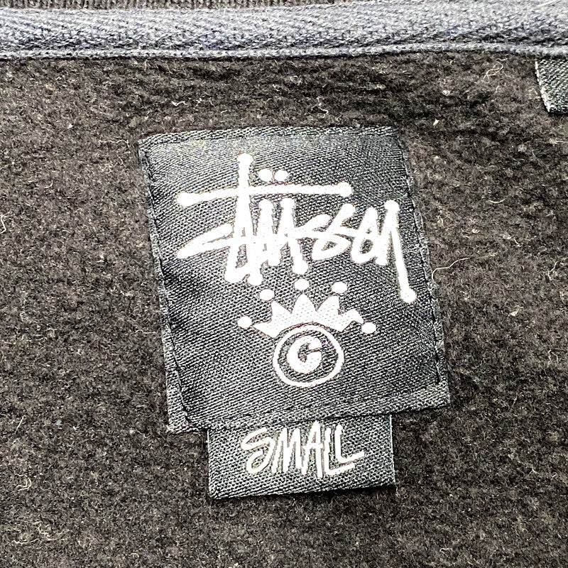 【現状渡し品】【メンズ】 STUSSY ステューシー ARCH LOGO SWEAT STADIUM JACKET アーチロゴ スウェット スタジアムジャケット スタジャン アウター 142-250207-as-18-izu サイズ：S カラー：ブラック 万代Net店