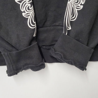 【中古品】【メンズ】 CHROME HEARTS クロムハーツ 408152701-465 HORSESHOE FLORAL CROSS PULLOVER HOODIE 国内正規 ホースシューフローラルクロスプルオーバーフーディー トップス パーカー 長袖 190-250119-ma-06-izu サイズ：XL カラー：黒 万代Net店