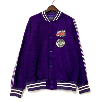 【中古品】【メンズ】 HYSTERIC GLAMOUR ヒステリックグラマー WAPPEN STADIUM JACKET 2CJ-2070 ワッペン スタジアム ジャケット スタジャン アウター 140-250201-as-37-izu サイズ：FREE カラー：パープル 万代Net店