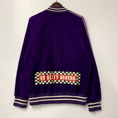 【中古品】【メンズ】 HYSTERIC GLAMOUR ヒステリックグラマー WAPPEN STADIUM JACKET 2CJ-2070 ワッペン スタジアム ジャケット スタジャン アウター 140-250201-as-37-izu サイズ：FREE カラー：パープル 万代Net店