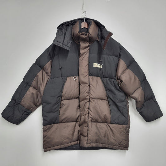 【現状渡し品】【メンズ】  FIRST DOWN ファーストダウン 172114 中国製 90S HOODED DOWN JACKET フーディ ダウン ジャケット 中綿 アウター 146-250120-mm-1-izu サイズ：XL カラー：ブラウン系 万代Net店