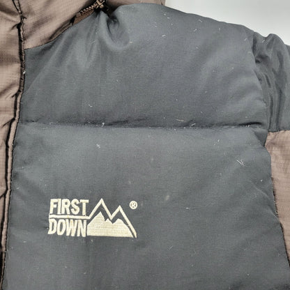 【現状渡し品】【メンズ】  FIRST DOWN ファーストダウン 172114 中国製 90S HOODED DOWN JACKET フーディ ダウン ジャケット 中綿 アウター 146-250120-mm-1-izu サイズ：XL カラー：ブラウン系 万代Net店