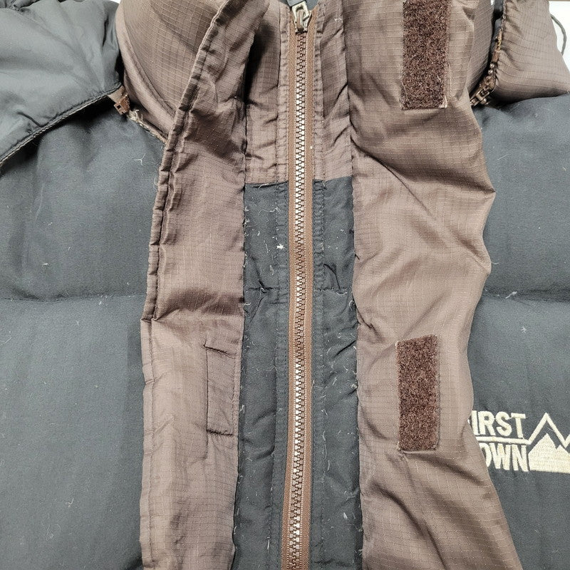 【現状渡し品】【メンズ】  FIRST DOWN ファーストダウン 172114 中国製 90S HOODED DOWN JACKET フーディ ダウン ジャケット 中綿 アウター 146-250120-mm-1-izu サイズ：XL カラー：ブラウン系 万代Net店