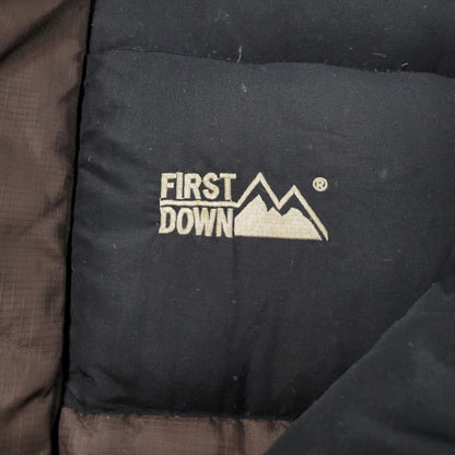 【現状渡し品】【メンズ】  FIRST DOWN ファーストダウン 172114 中国製 90S HOODED DOWN JACKET フーディ ダウン ジャケット 中綿 アウター 146-250120-mm-1-izu サイズ：XL カラー：ブラウン系 万代Net店