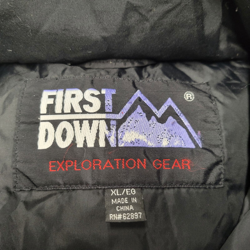 【現状渡し品】【メンズ】  FIRST DOWN ファーストダウン 172114 中国製 90S HOODED DOWN JACKET フーディ ダウン ジャケット 中綿 アウター 146-250120-mm-1-izu サイズ：XL カラー：ブラウン系 万代Net店