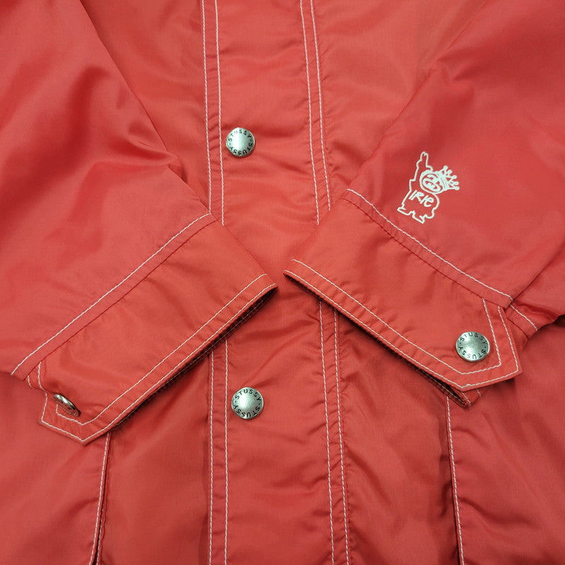 【中古品】【メンズ】  OLD STUSSY オールド ステューシー IRIE FOR LIFE HOODED NYLON COVERALL JACKET フーディ ナイロン カバーオール ジャケット アウター 142-250120-mm-3-izu サイズ：L カラー：レッド 赤 万代Net店