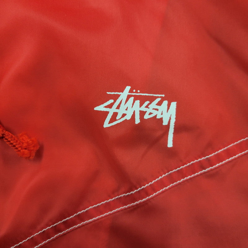 【中古品】【メンズ】  OLD STUSSY オールド ステューシー IRIE FOR LIFE HOODED NYLON COVERALL JACKET フーディ ナイロン カバーオール ジャケット アウター 142-250120-mm-3-izu サイズ：L カラー：レッド 赤 万代Net店