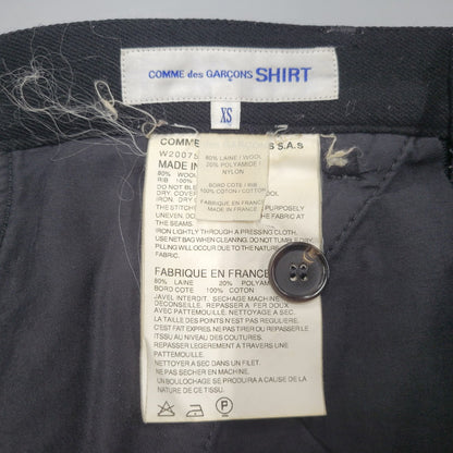 【中古品】【メンズ】 COMME des GARCONS SHIRT コムデギャルソンシャツ W20075 フランス製 WOOL PANTS ウール パンツ クロップドパンツ ボトムス 151-250120-mm-10-izu サイズ：XS カラー：ブラック 黒 万代Net店