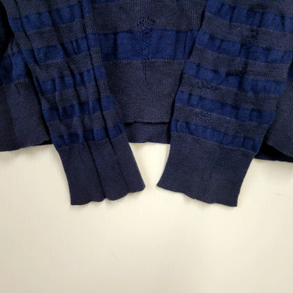 【中古品】【メンズ】 JUNYA WATANABE COMME des GARCONS MAN ジュンヤワタナベコムデギャルソンマン BORDER KNIT SWEATER WO-N009 AD2014 ボーダー ニット セーター 長袖 トップス 140-250123-as-28-izu サイズ：S カラー：ネイビー 万代Net店