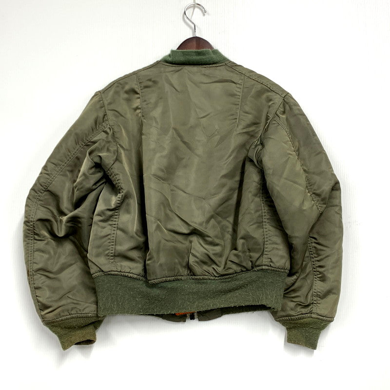 【中古品】【メンズ】  ALPHA INDUSTRIES アルファインダストリーズ IDEAL ZIP イデアルジップ 80S MA-1 FLIGHT JACKET USA製 80年代 エムエーワンフライトジャケット アウター 長袖 145-250121-ma-03-izu サイズ：不明 カラー：カーキ/オレンジ 万代Net店