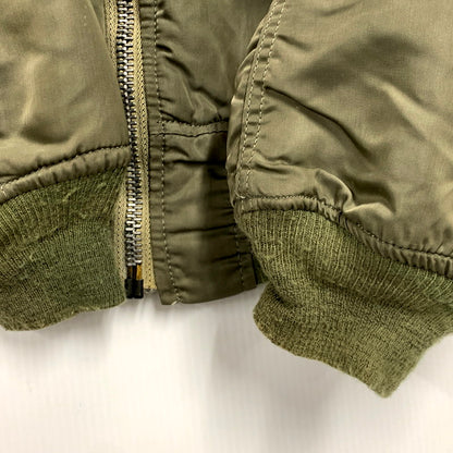 【中古品】【メンズ】  ALPHA INDUSTRIES アルファインダストリーズ IDEAL ZIP イデアルジップ 80S MA-1 FLIGHT JACKET USA製 80年代 エムエーワンフライトジャケット アウター 長袖 145-250121-ma-03-izu サイズ：不明 カラー：カーキ/オレンジ 万代Net店