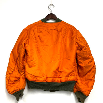 【中古品】【メンズ】  ALPHA INDUSTRIES アルファインダストリーズ IDEAL ZIP イデアルジップ 80S MA-1 FLIGHT JACKET USA製 80年代 エムエーワンフライトジャケット アウター 長袖 145-250121-ma-03-izu サイズ：不明 カラー：カーキ/オレンジ 万代Net店